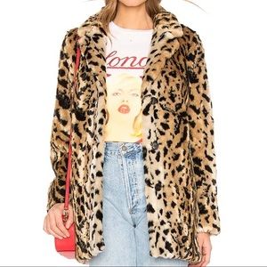 Velvet Graham and Spencer Juliana Leopard Faux Fur Coat M